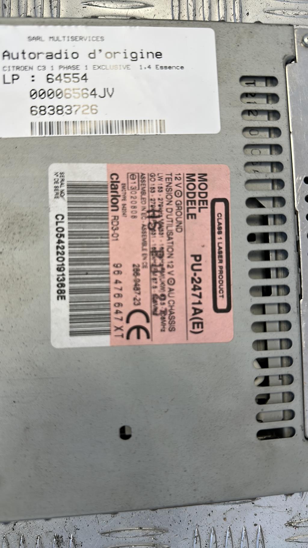 Autoradio originale CITROEN C3 1 PHASE 1 Gasolina - 1