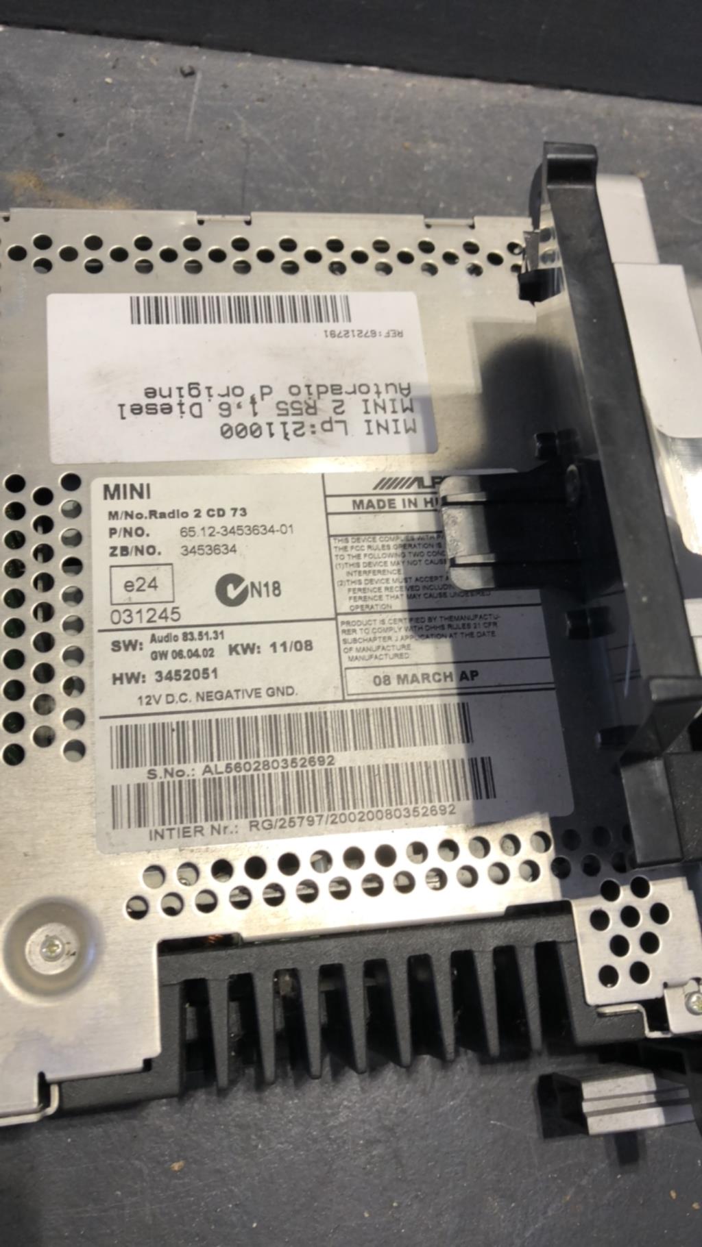 Autoradio d'origine MINI MINI 2 R55  - 1