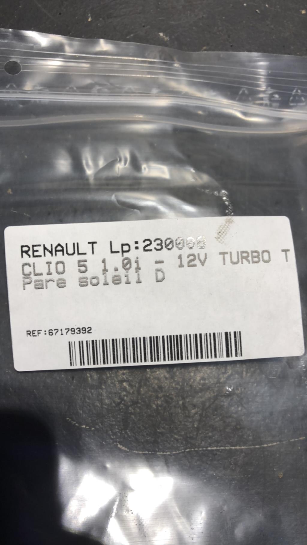 Pare soleil droit RENAULT CLIO 5 PHASE 1 Essence/GPL - 1