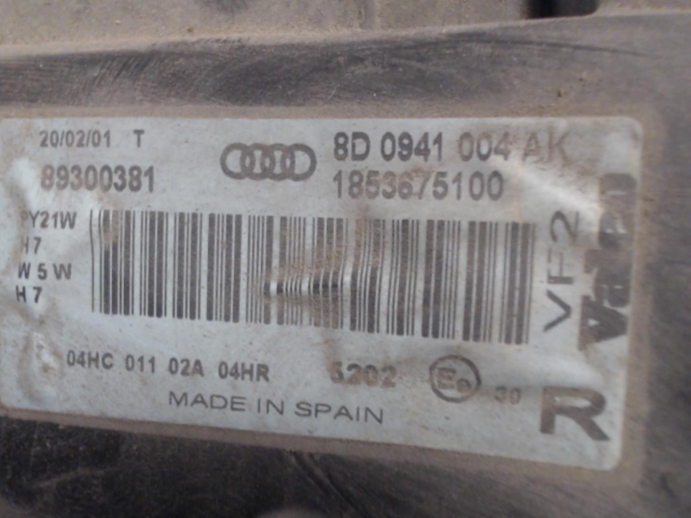 Gruppo ottico anteriore principale destro (luci)(faro) AUDI A4 1 AVANT PHASE 2 BREAK Gasolina - 1