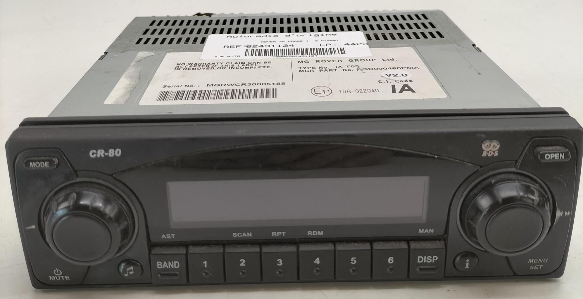 Autoradio originale ROVER 75 PHASE 1 Diésel - 1
