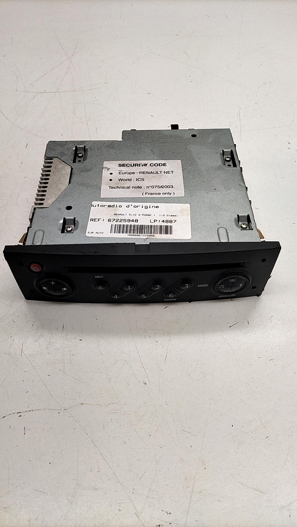 Autoradio originale RENAULT CLIO 3 PHASE 1 Diésel - 1