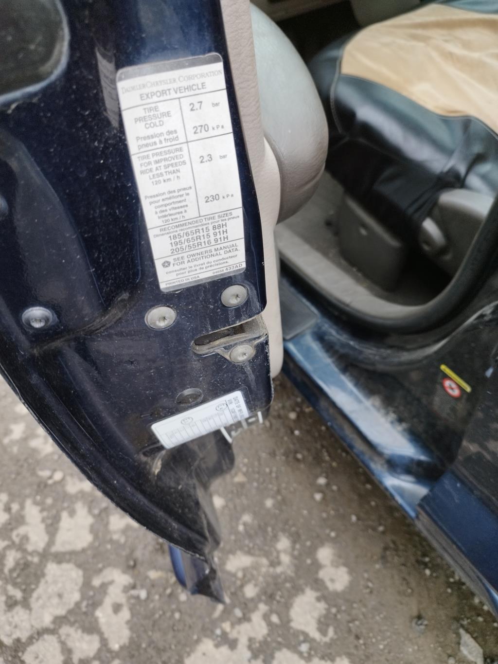 Serratura anteriore sinistra CHRYSLER PT CRUISER PHASE 1 BREAK Gasolina - 1