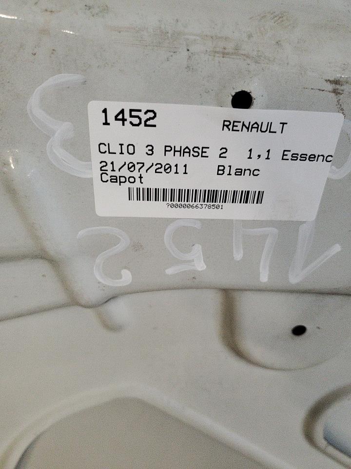 Capot RENAULT CLIO 3 PHASE 2 Essence - 1