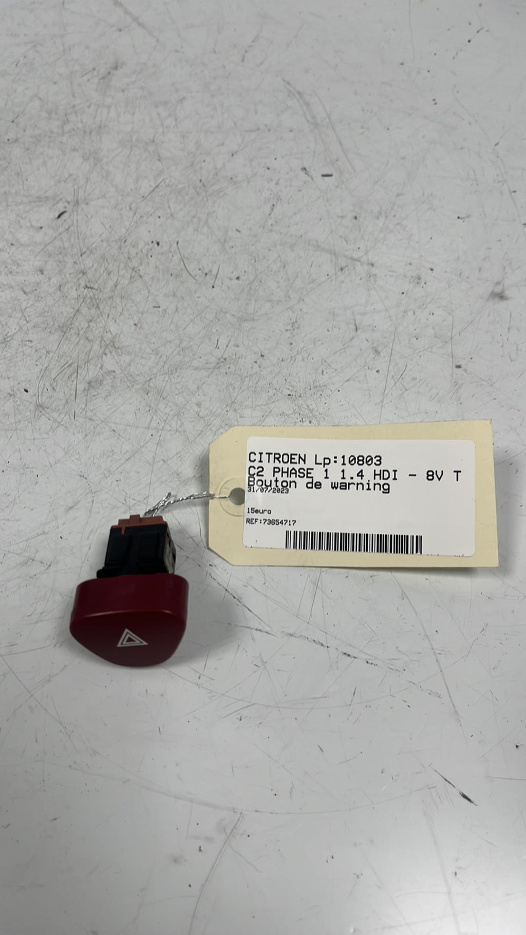Bouton de warning CITROEN C2 PHASE 1 Diesel - 1