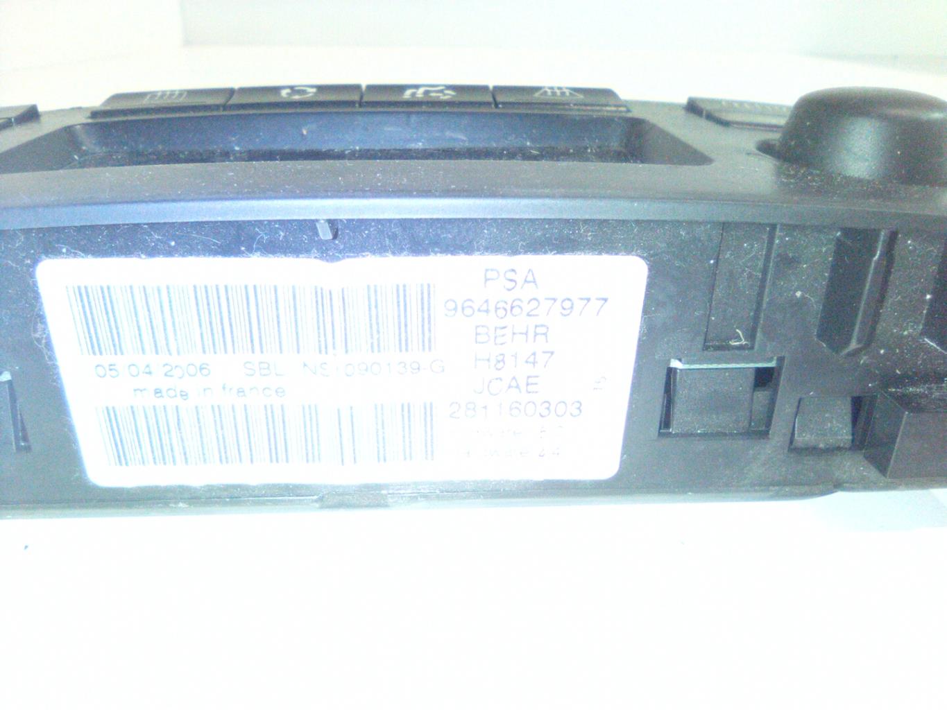 Commande chauffage PEUGEOT 307 PHASE 2 CABRIOLET Diesel - 1
