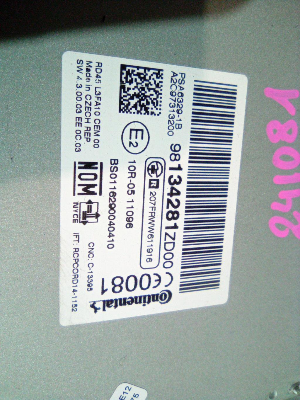 Autoradio originale CITROEN C-ELYSEE PHASE 1 Gasolina - 1