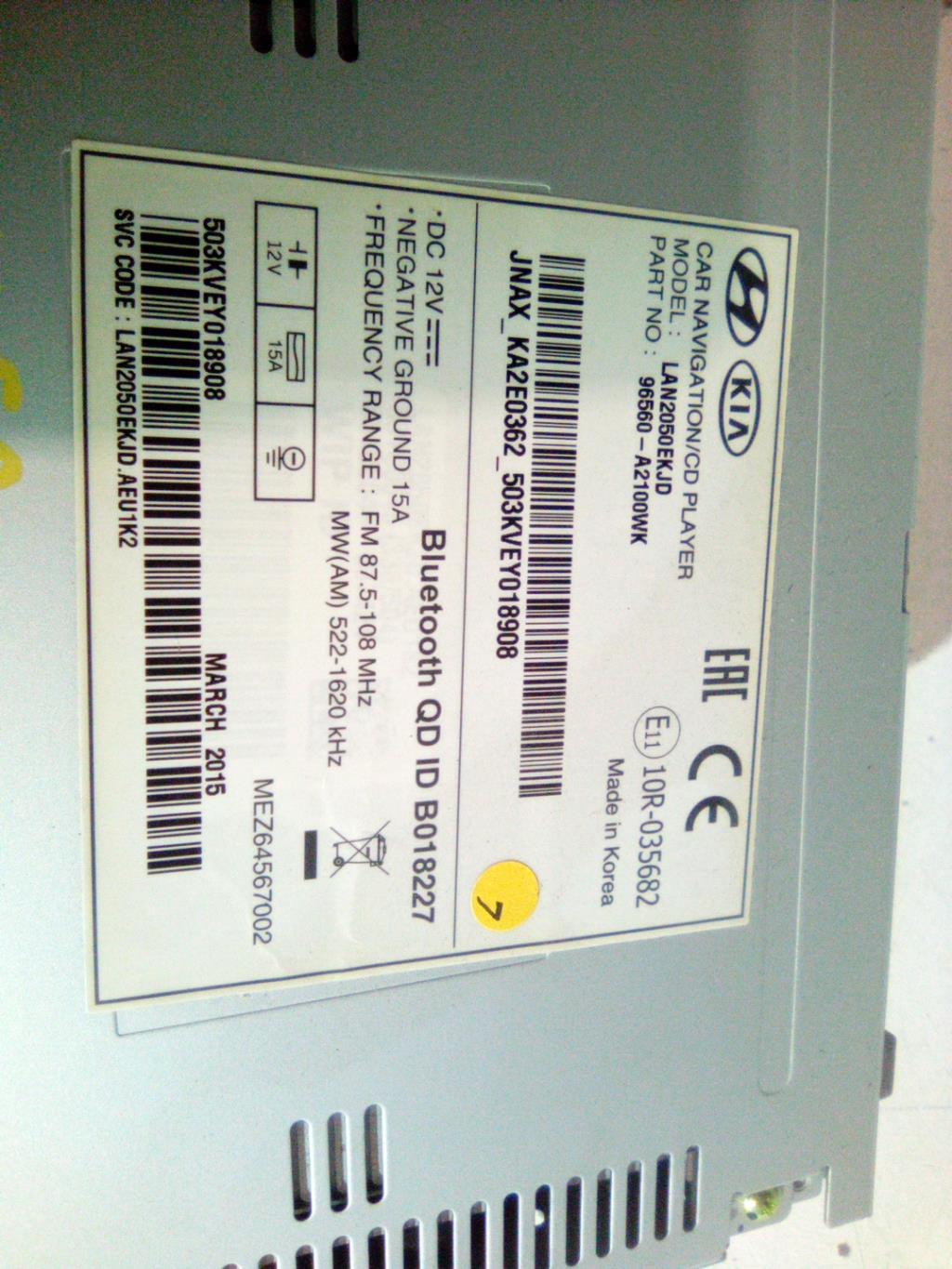Autoradio originale KIA CEE-D 2 PHASE 1 Diésel - 1