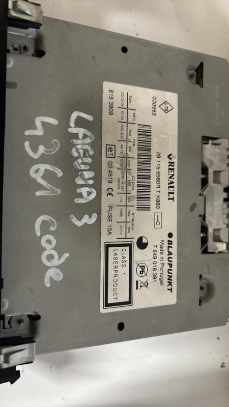 Autoradio d'origine RENAULT LAGUNA 3 PHASE 1 Diesel - 1