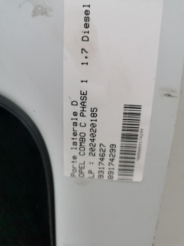 Porte laterale droit OPEL COMBO C PHASE 1 Diesel - 1