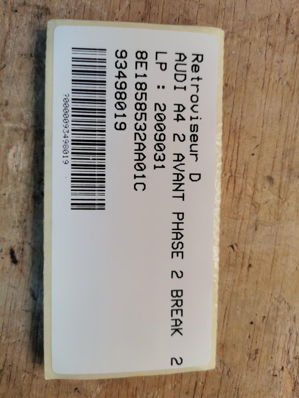 Retroviseur droit AUDI A4 2 AVANT PHASE 2 BREAK Essence - 1